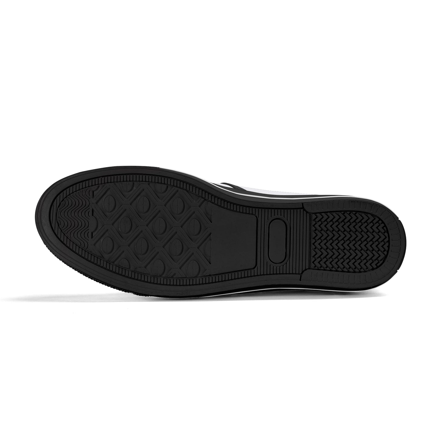 Skull-Stompin' Black Canvas Slip-On Sneakers