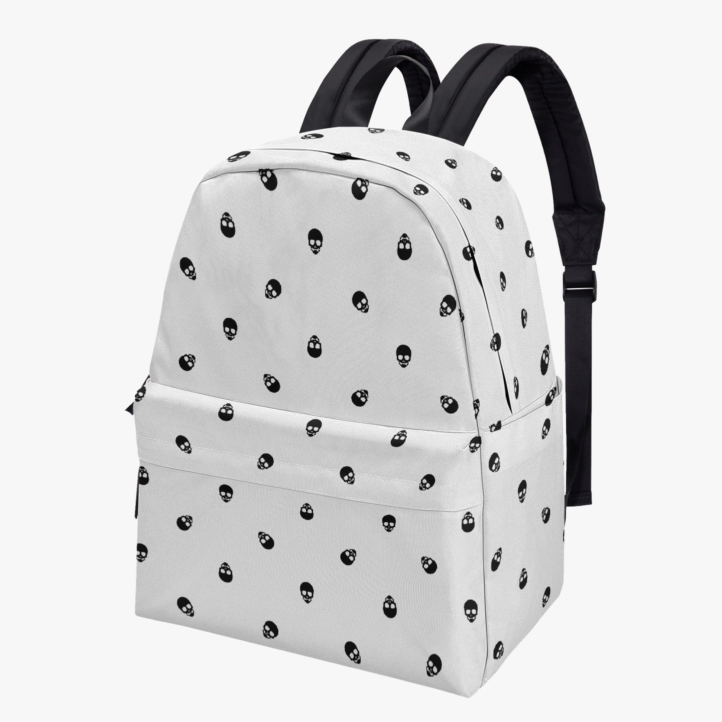 Backpack in White with Black Skull Pattern in 3 sizes