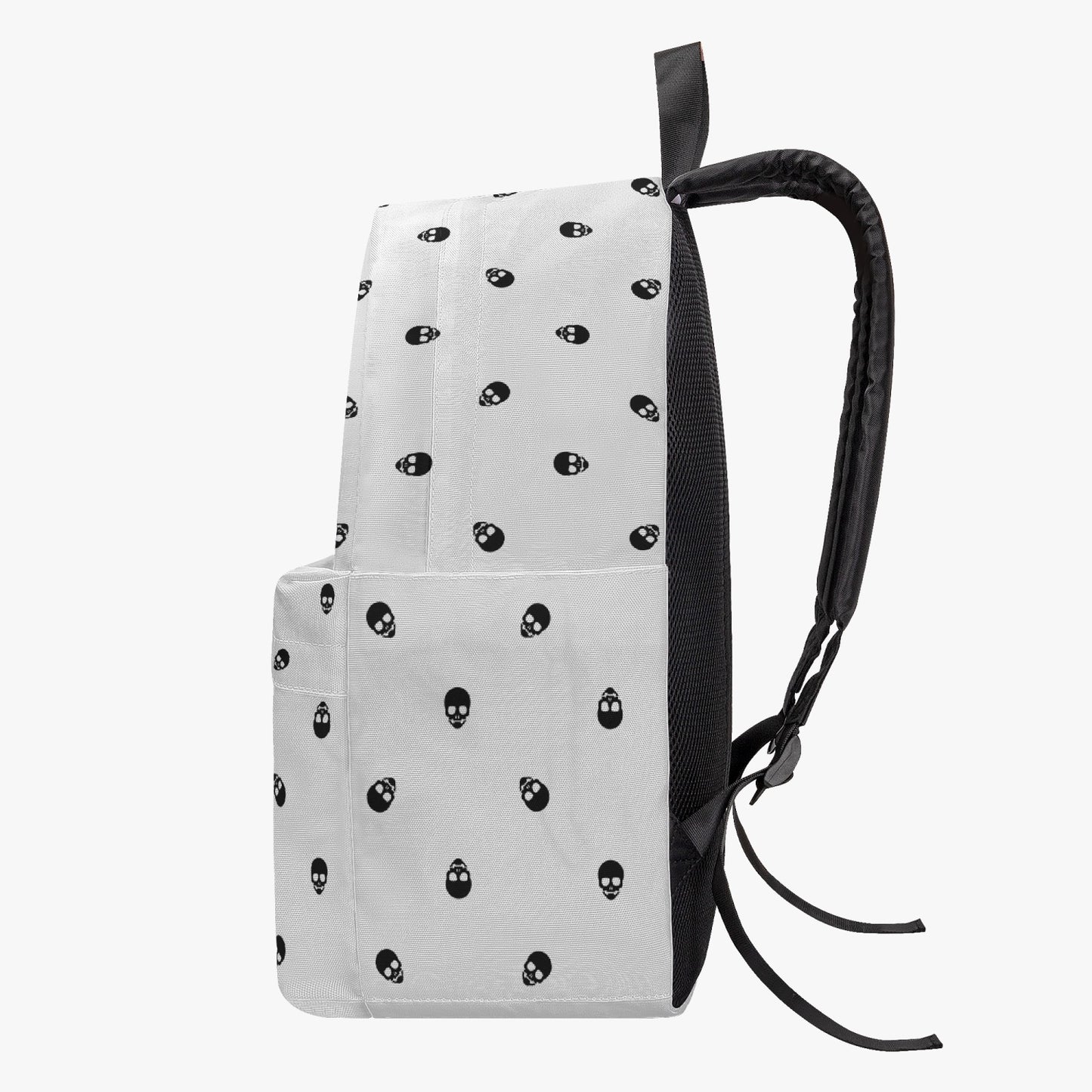 Backpack in White with Black Skull Pattern in 3 sizes