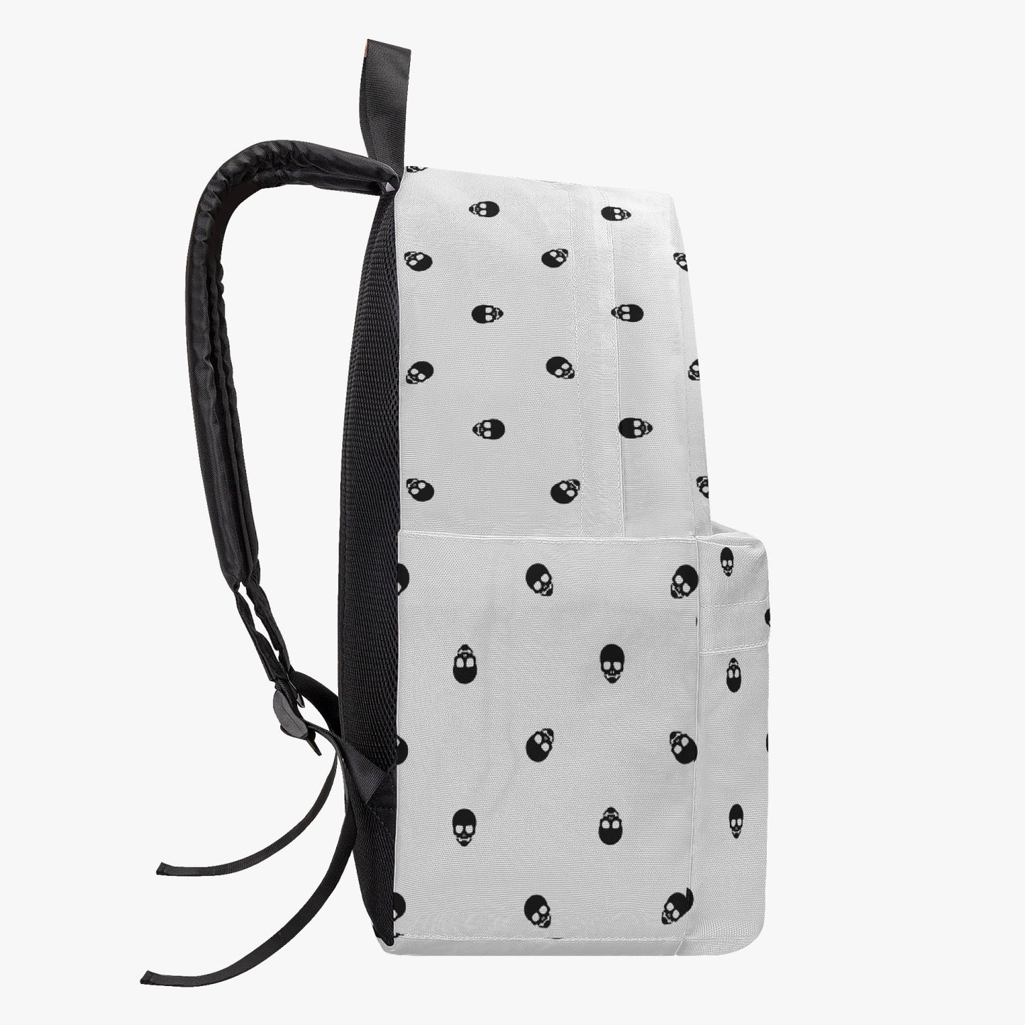 Backpack in White with Black Skull Pattern in 3 sizes