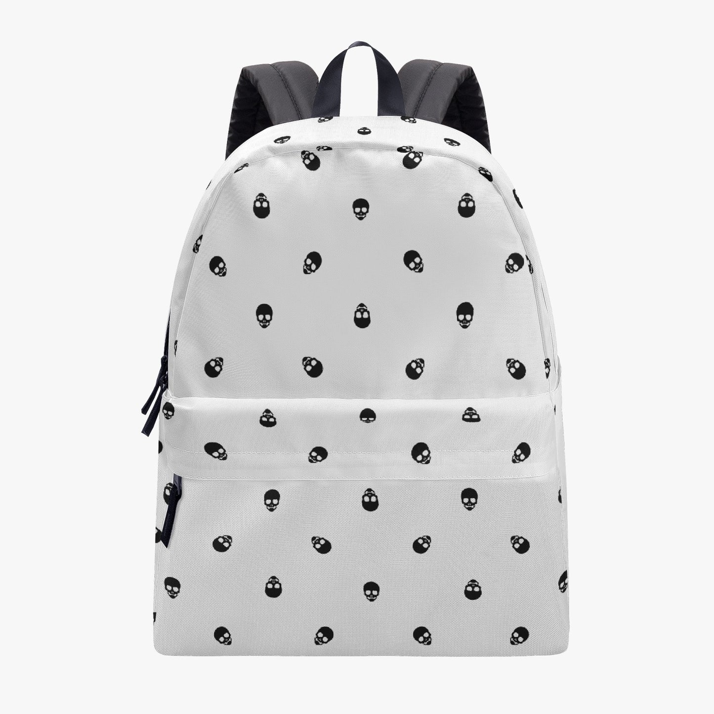 Backpack in White with Black Skull Pattern in 3 sizes