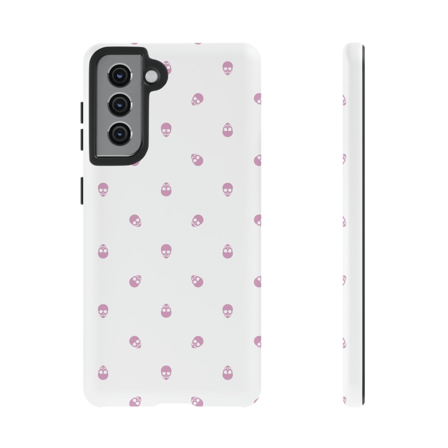 Tough Cases for Iphone, Samsung, Pixel - Fondant Pink Skull Pattern on White