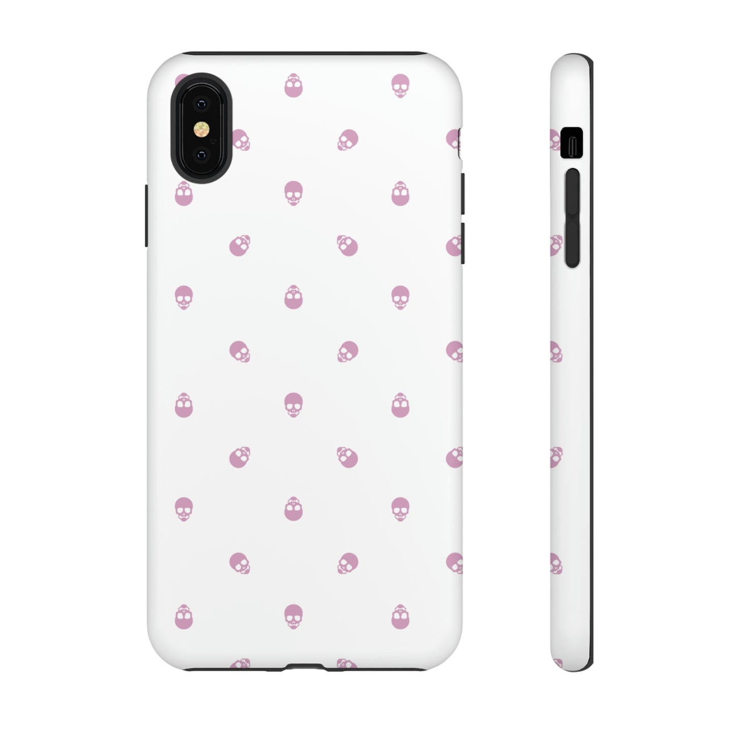 Tough Cases for Iphone, Samsung, Pixel - Fondant Pink Skull Pattern on White