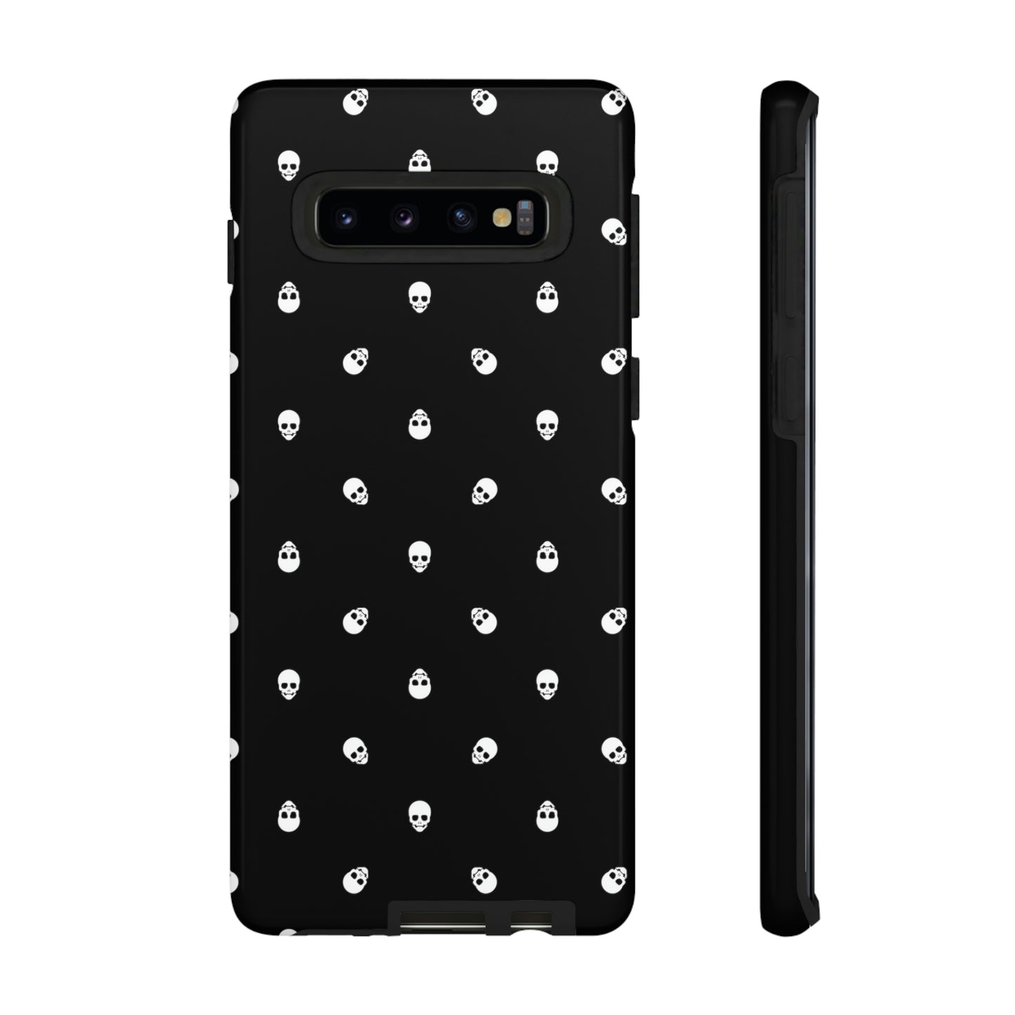 Tough Cases for Iphone, Samsung, Pixel - White Skulls on Black