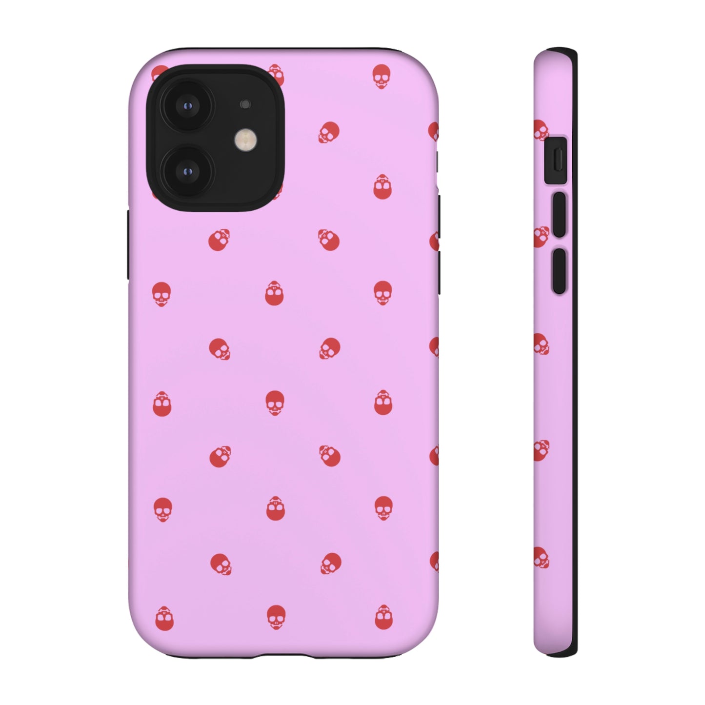 Tough Cases for Iphone, Samsung, Pixel - Luscious Red Skulls on Fondant Pink