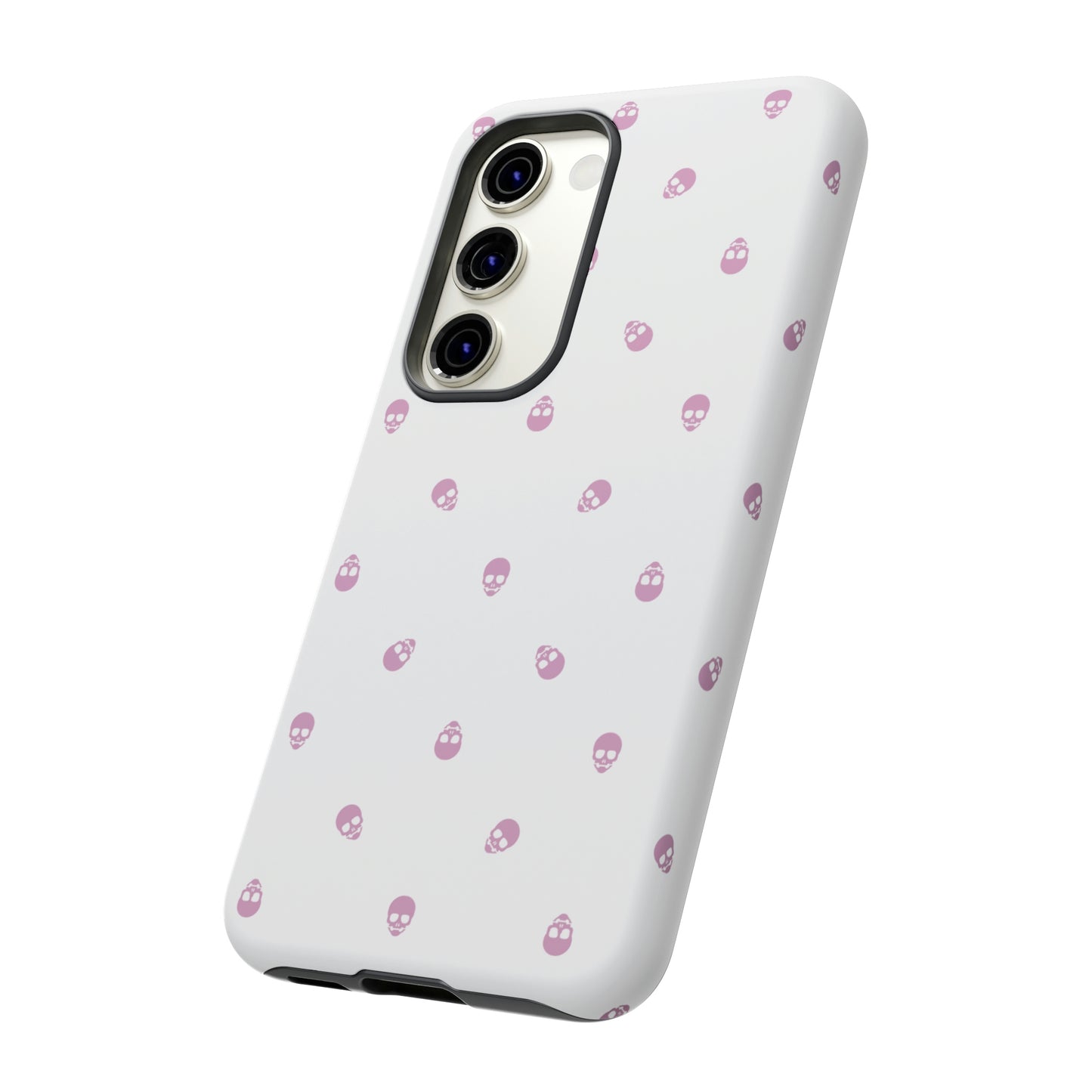 Tough Cases for Iphone, Samsung, Pixel - Fondant Pink Skull Pattern on White