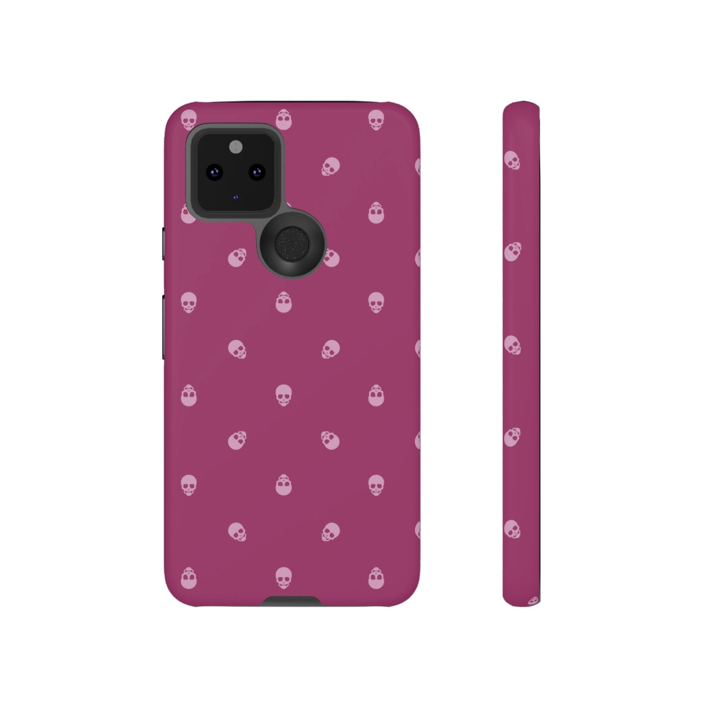 Tough Cases for Iphone, Samsung, Pixel - Fondant Pink Skulls Pattern on Orchid Flower