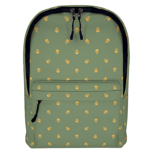 Backpack in Jade Green with Honeycomb Skull Pattern