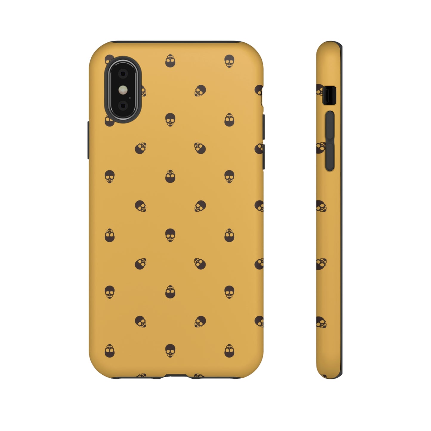 Tough Cases for Iphone, Samsung, Pixel - Dark Oak Skulls Pattern on Honeycomb