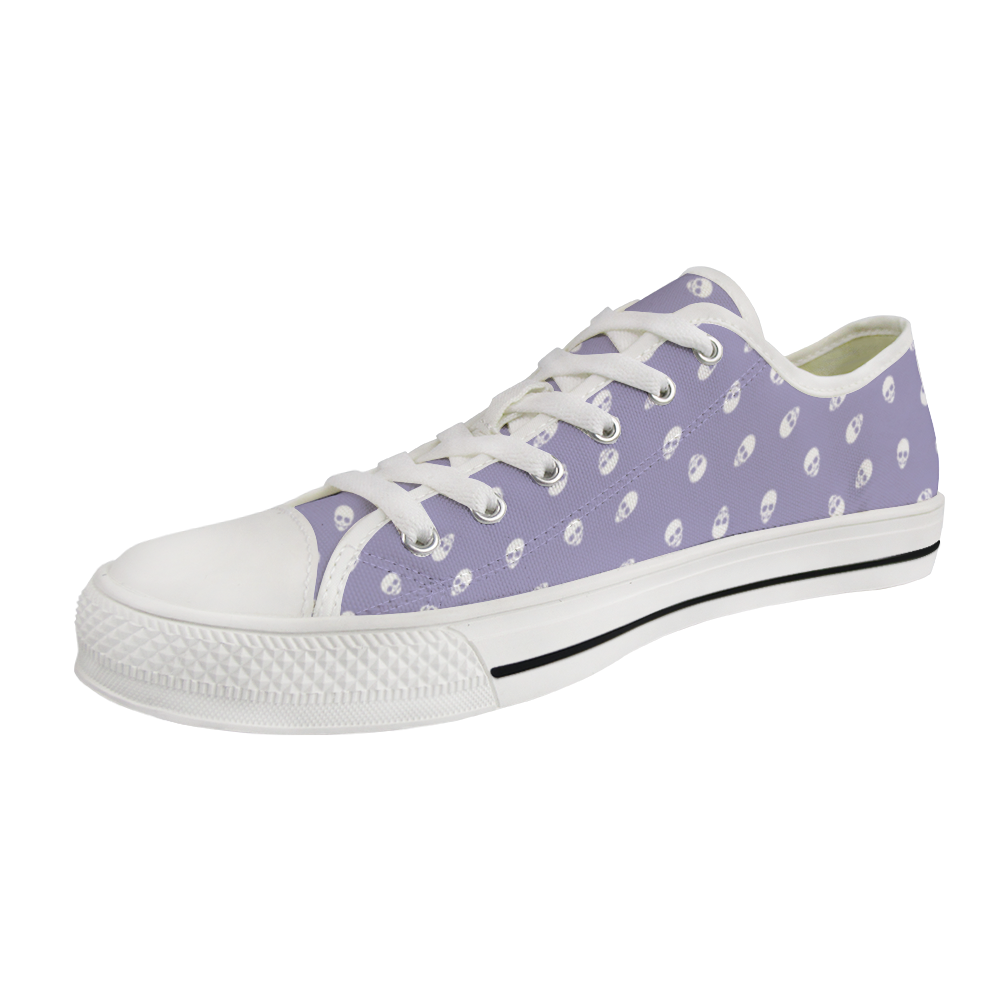 Low Top Canvas Skull Sneakers in Digital Lavender