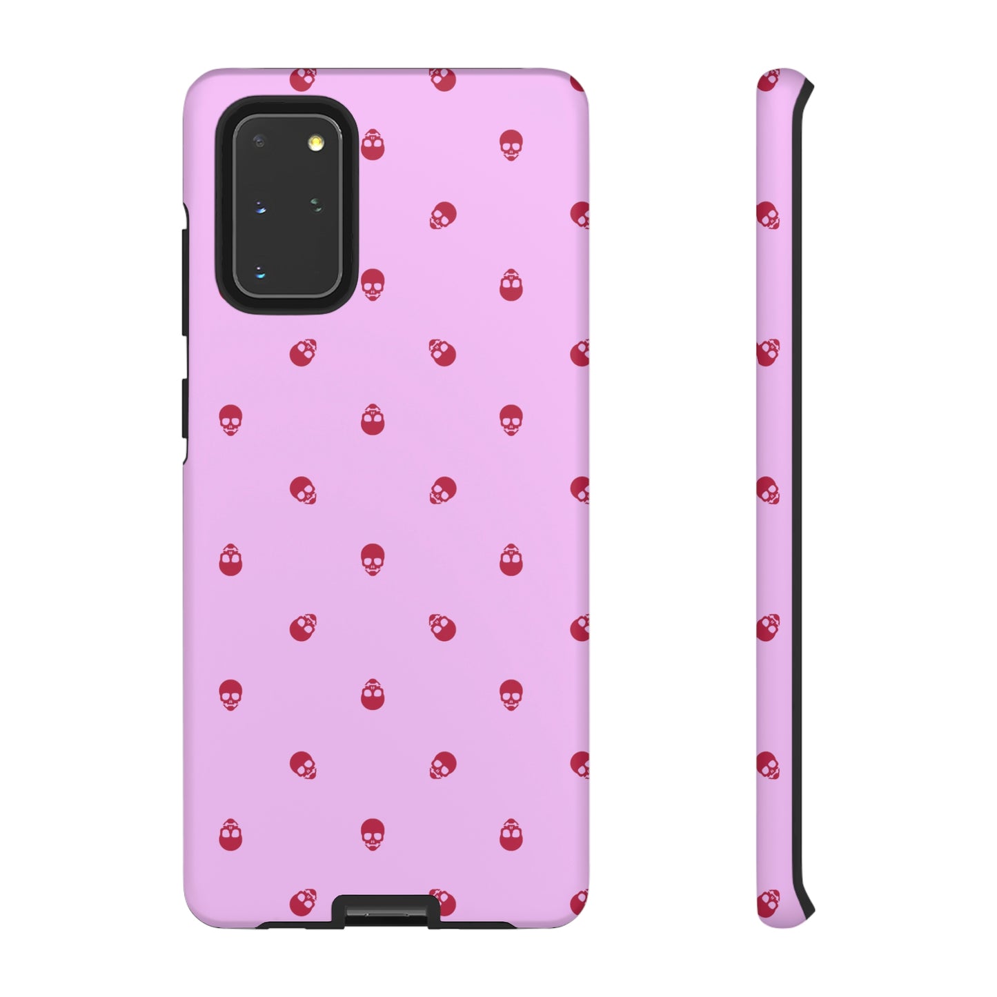 Tough Cases for Iphone, Samsung, Pixel - Viva Magenta Skulls Pattern on Fondant Pink