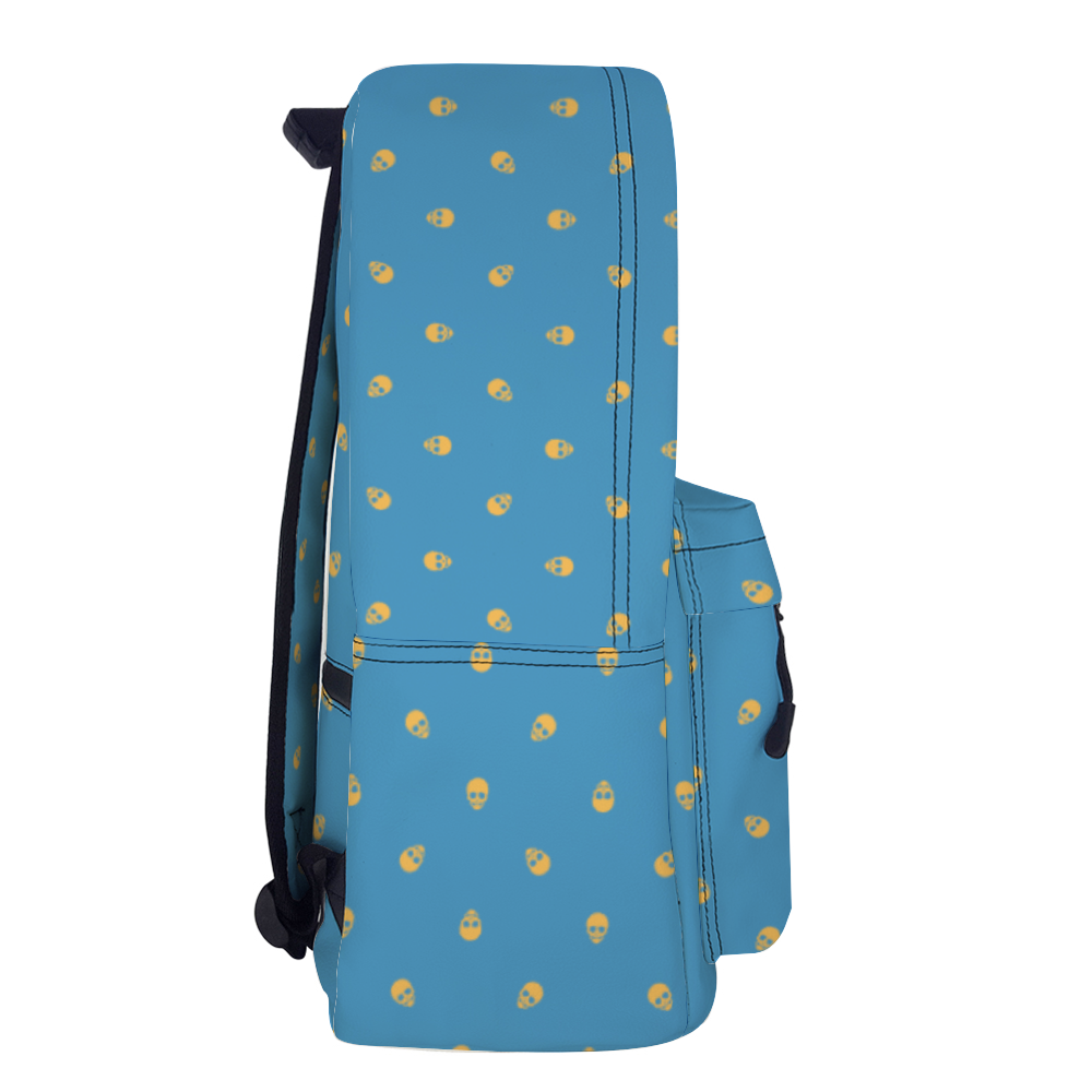 Backpack in Tranquil Blue with Honeycomb Skull Pattern