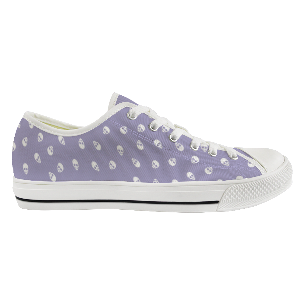 Low Top Canvas Skull Sneakers in Digital Lavender