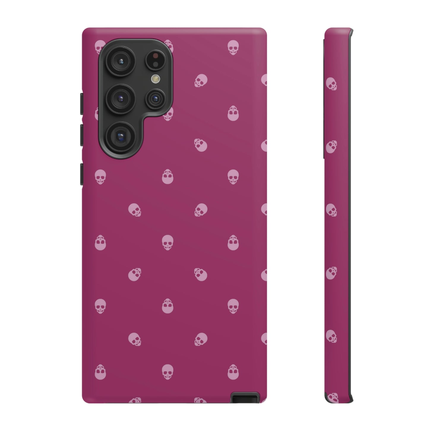 Tough Cases for Iphone, Samsung, Pixel - Fondant Pink Skulls Pattern on Orchid Flower