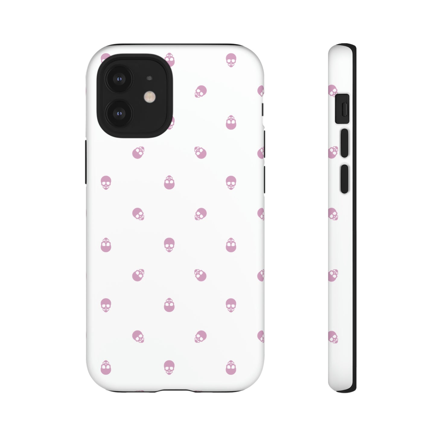 Tough Cases for Iphone, Samsung, Pixel - Fondant Pink Skull Pattern on White