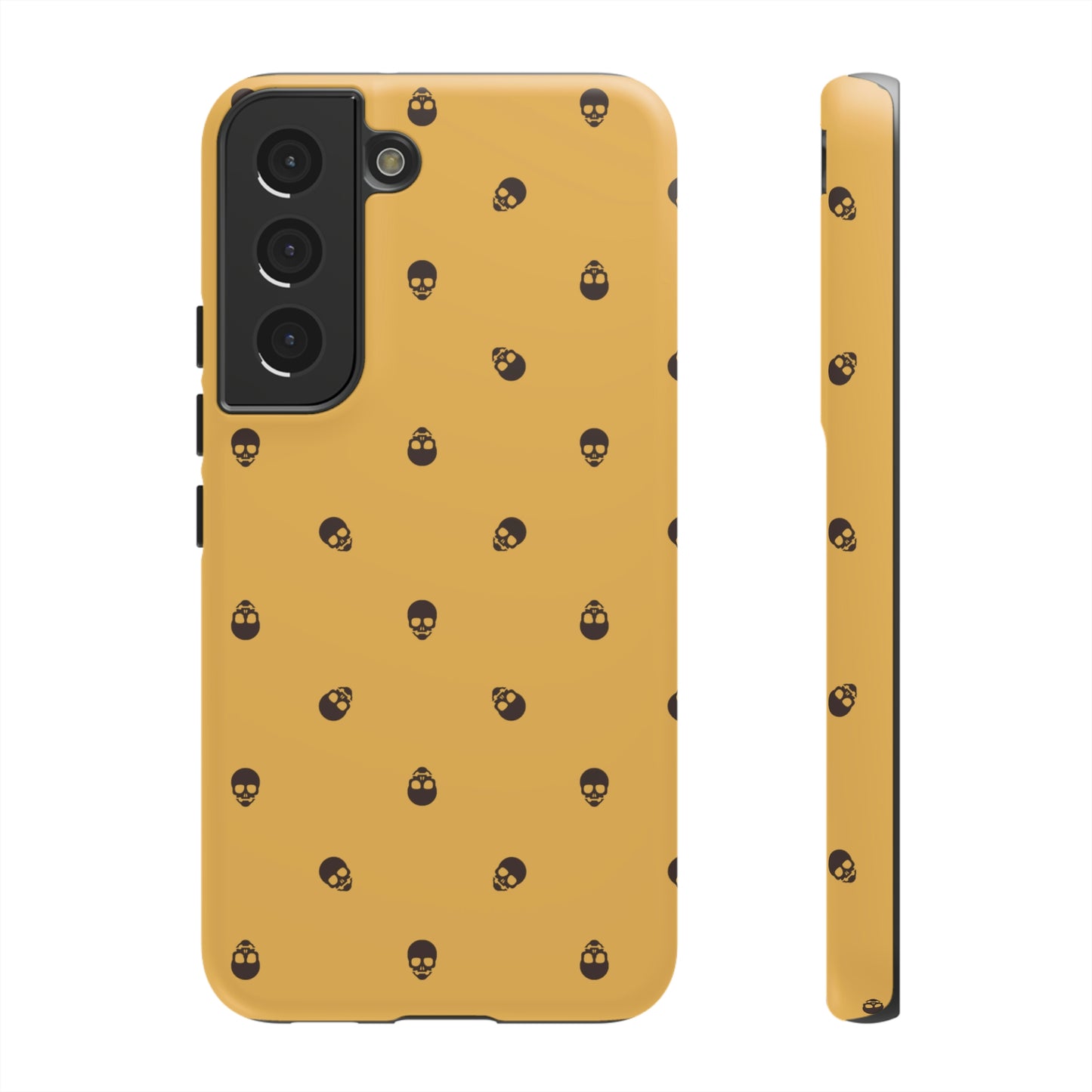 Tough Cases for Iphone, Samsung, Pixel - Dark Oak Skulls Pattern on Honeycomb