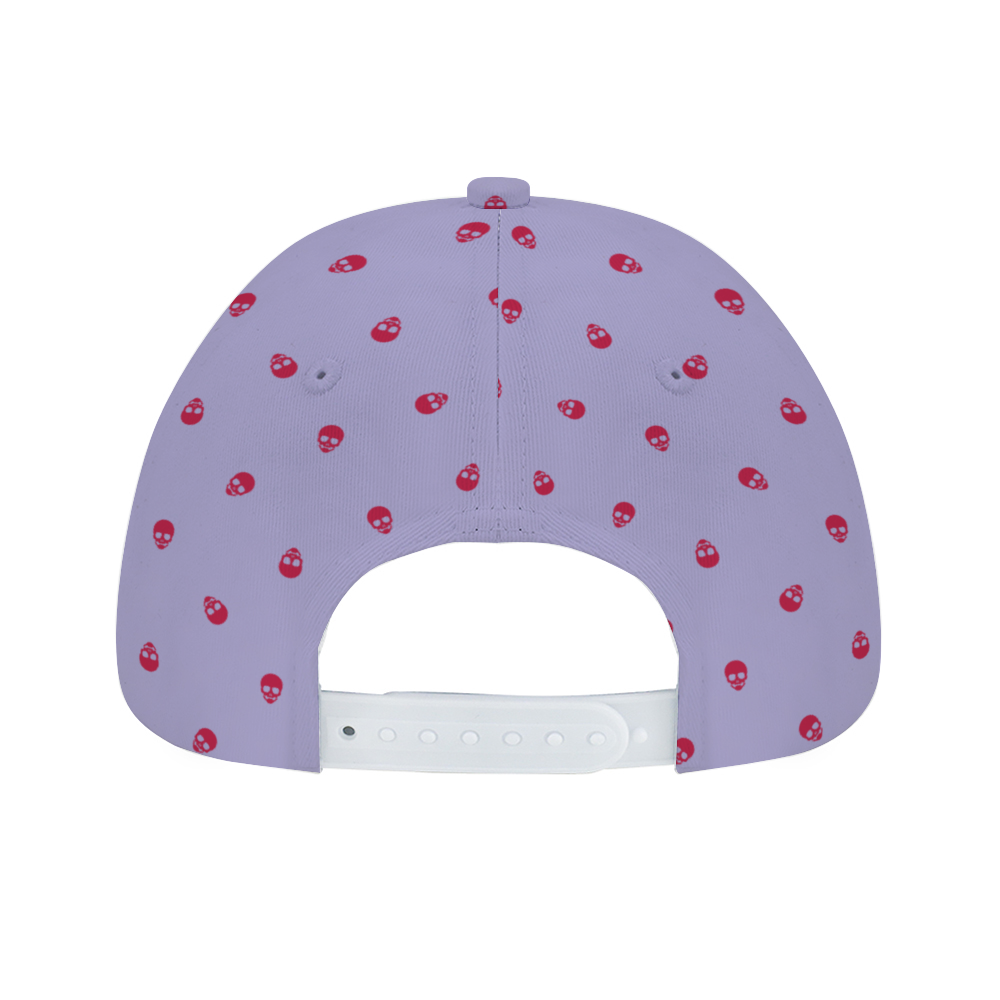 Digital Lavender with Orchid Flower Skulls Baseball Cap