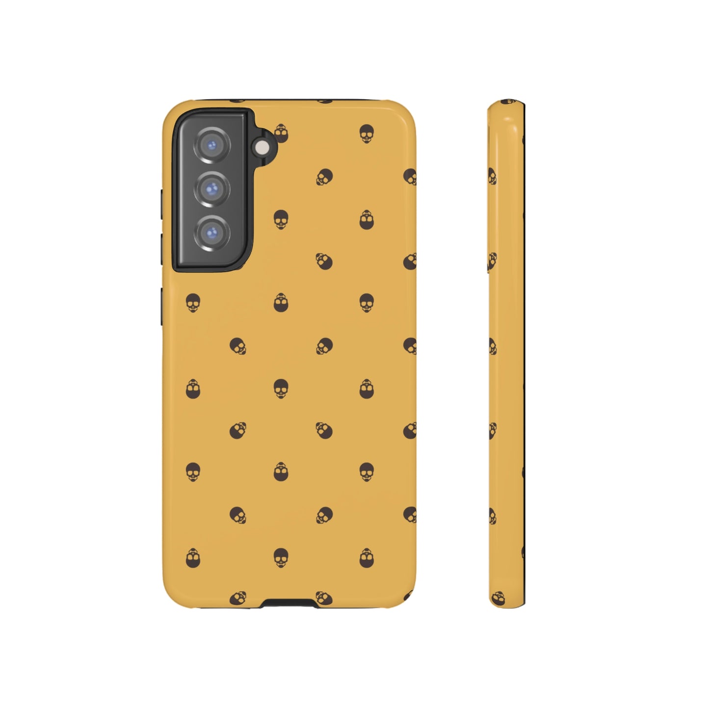 Tough Cases for Iphone, Samsung, Pixel - Dark Oak Skulls Pattern on Honeycomb