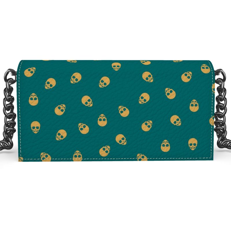 The 'Kenway' Evening Bag in Verdigris with Honeycomb Skulls