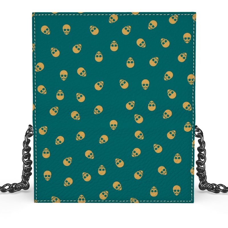 The 'Kenway' Evening Bag in Verdigris with Honeycomb Skulls