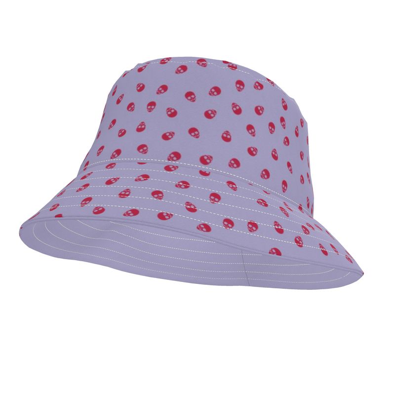 Bucket Hat in Digital Lavender with Viva Magenta Skulls