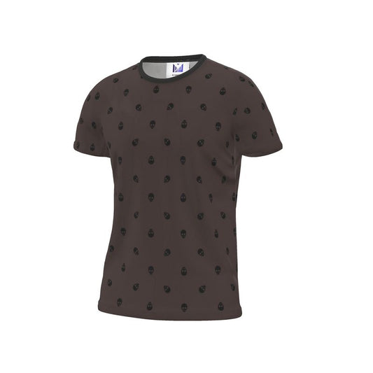 Dark Oak with Black Skull Pattern T-Shirt