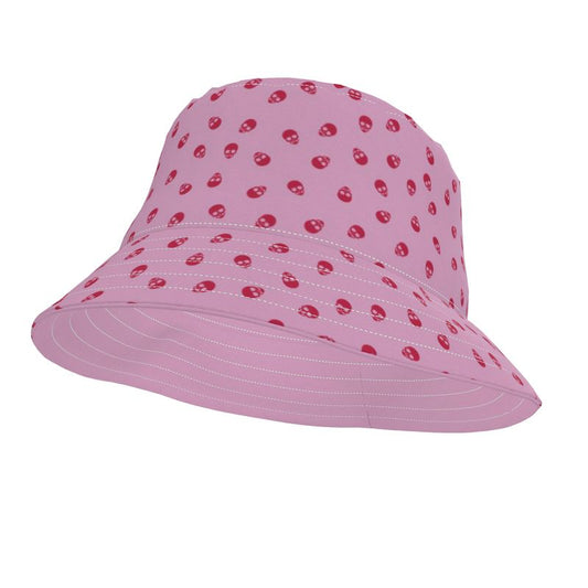 Bucket Hat in Fondant Pink with Viva Magenta Skulls