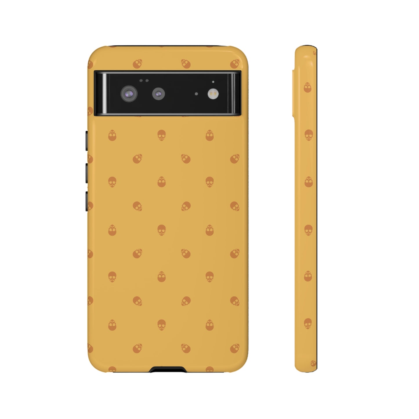 Tough Cases for Iphone, Samsung, Pixel - Sundial Skulls Pattern on Honeycomb