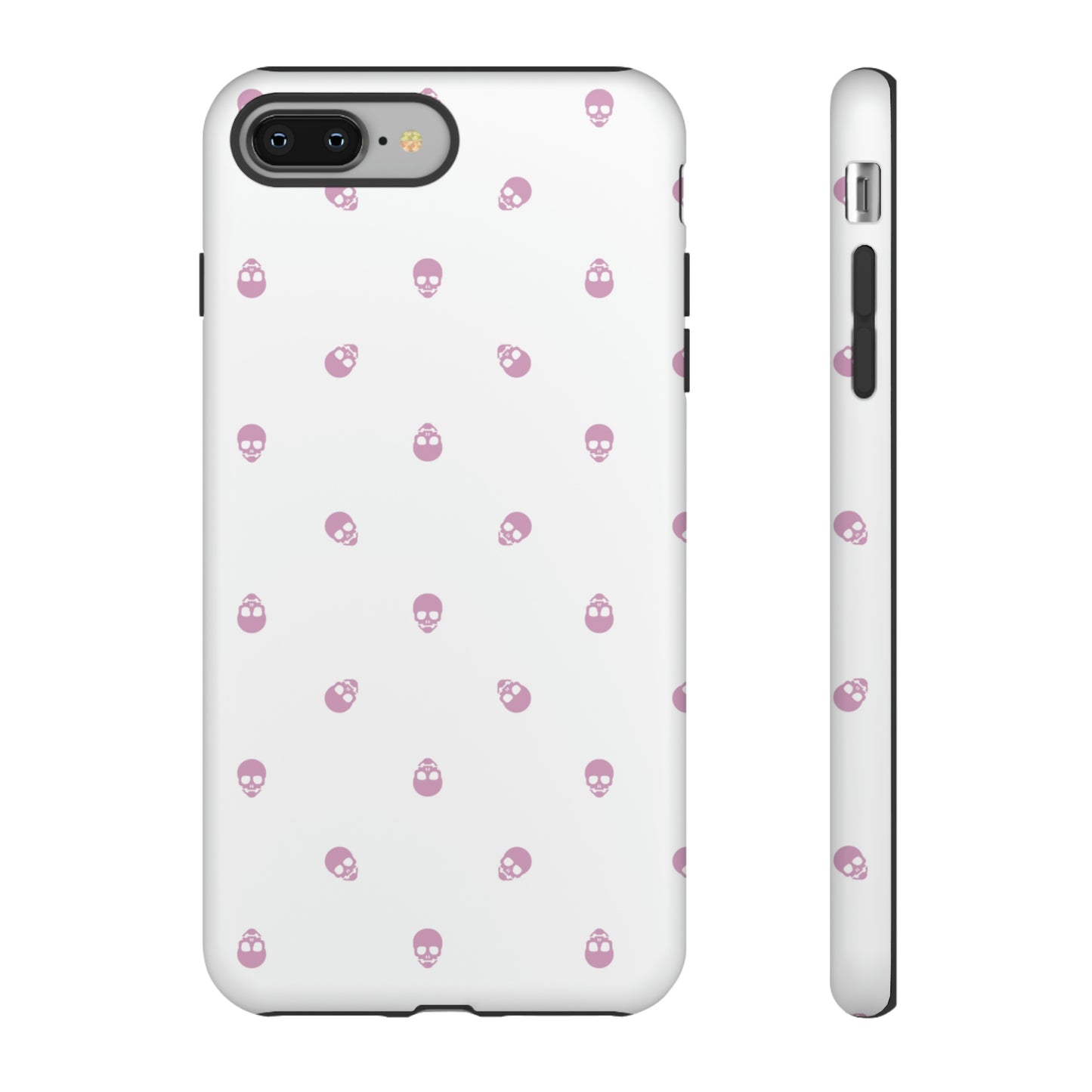 Tough Cases for Iphone, Samsung, Pixel - Fondant Pink Skull Pattern on White