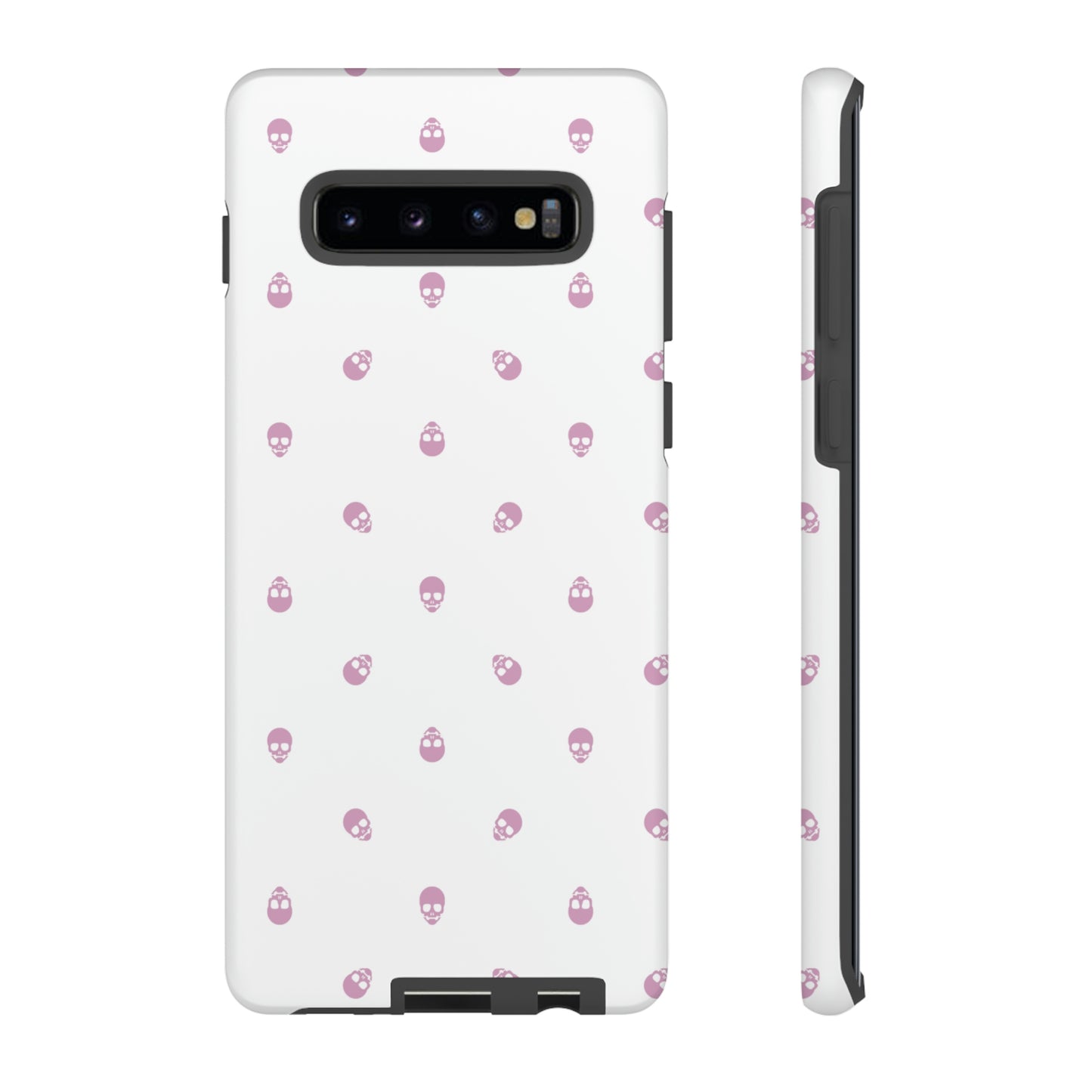 Tough Cases for Iphone, Samsung, Pixel - Fondant Pink Skull Pattern on White