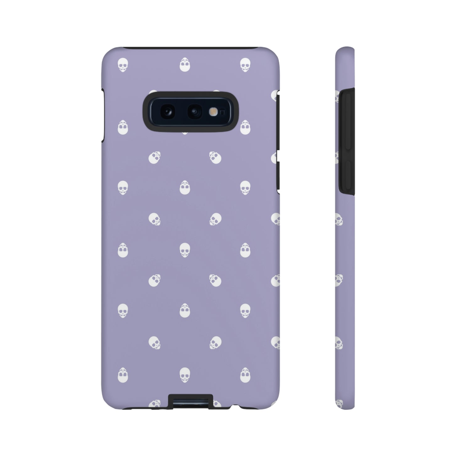 Tough Cases for Iphone, Samsung, Pixel - White Skulls Pattern on Digital Lavender