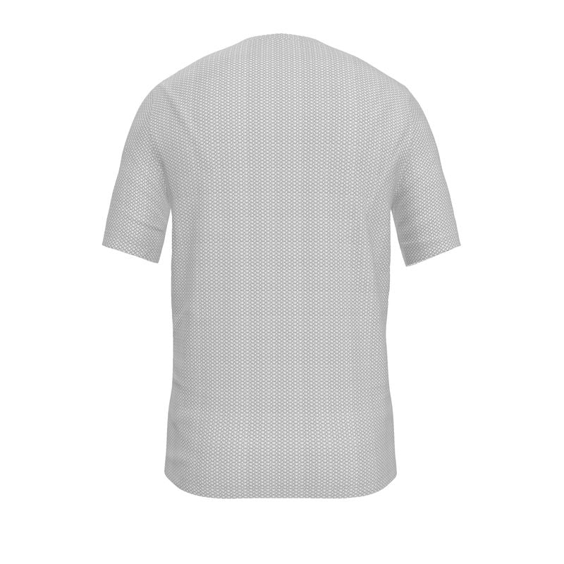 Elegance in White Chainmail All-Over Print white V-Neck T-Shirt