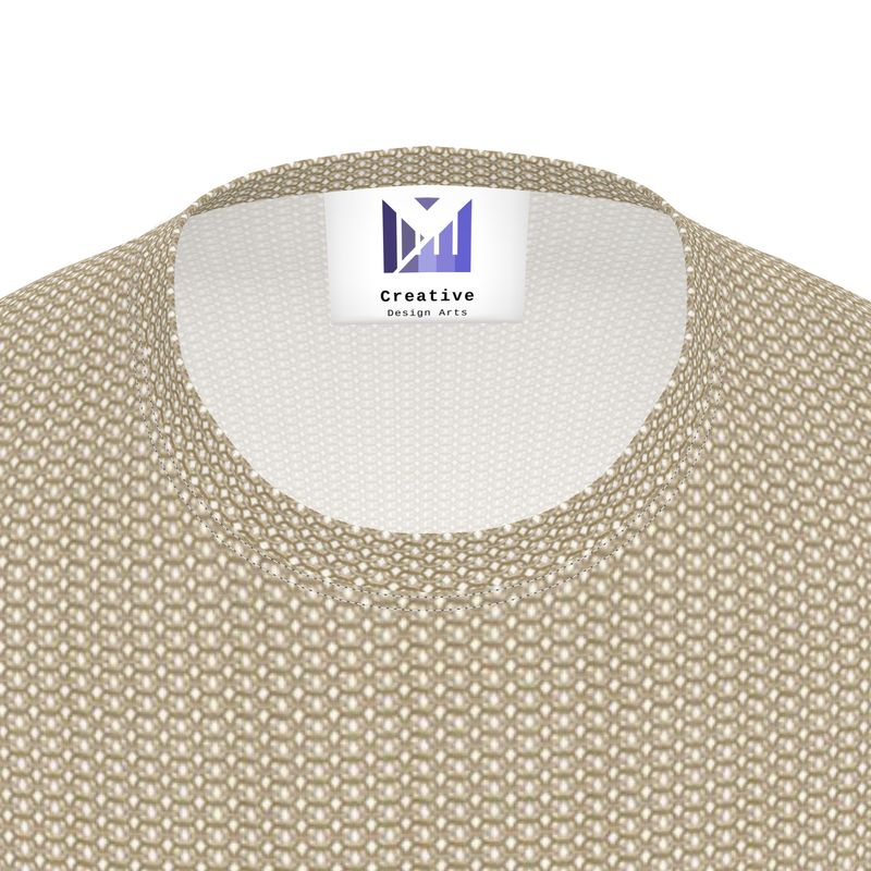 Honeycomb White Chainmail All-Over Print T-Shirt