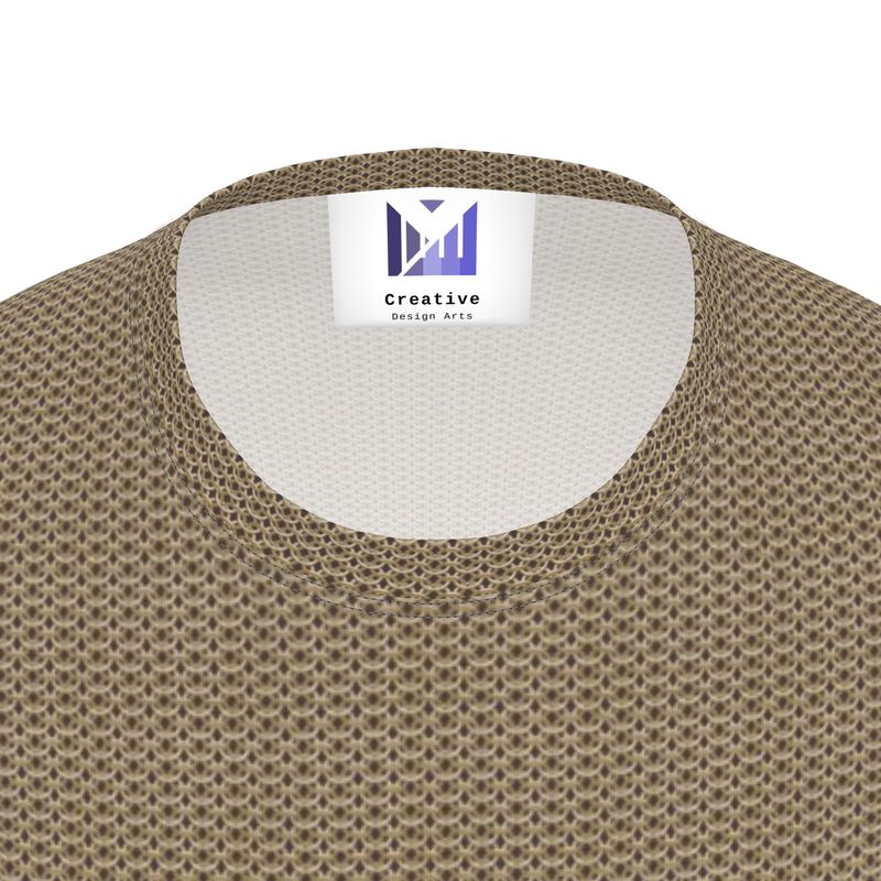 Honeycomb All-Over Print chainmail on Dark Oak T-Shirt