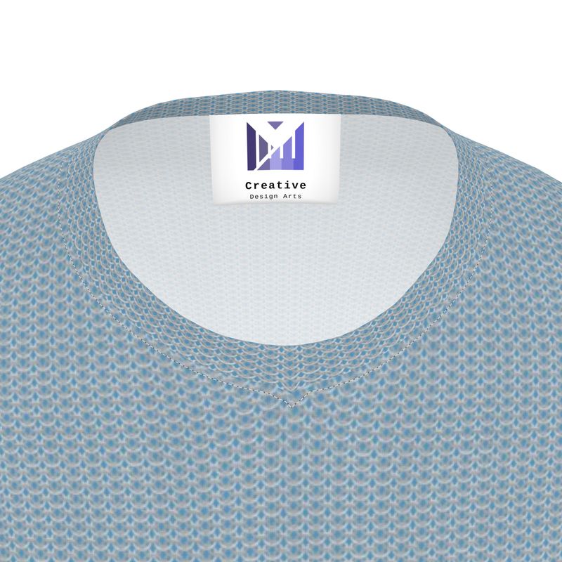 White Chainmail All-Over Print on Tranquil Blue T-Shirt