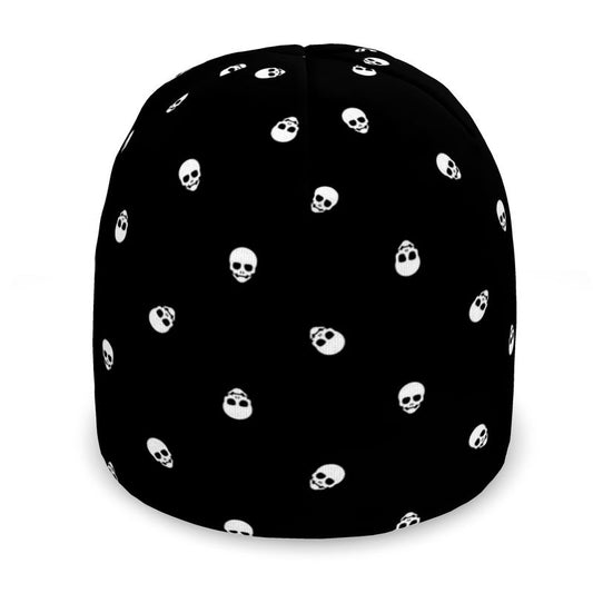 Midnight Rebel Skull All-Over Print Beanie combines the timeless allure of skulls with the bold contrast of white on black, creating a fashion statement that exudes confidence and attitude.