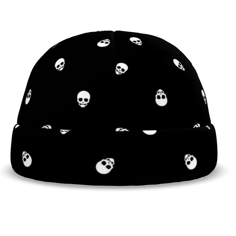 Midnight Rebel Skull All-Over Print Beanie