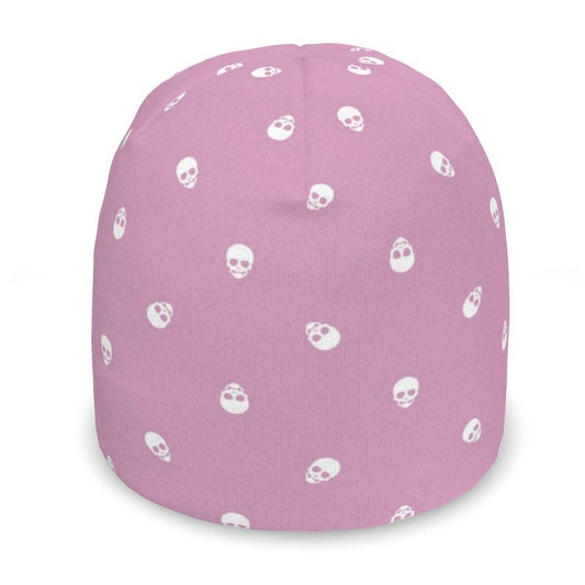 Fondant Pink Skull Elegance All-Over Print Beanie