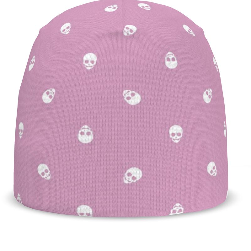 Fondant Pink Skull Elegance All-Over Print Beanie