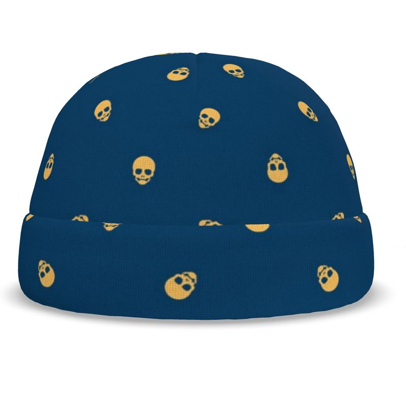 Bold Lazuli Blue Honeycomb Skull Beanie – Unleash Your Inner Rockstar