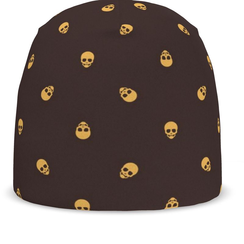 Dark Oak Honeycomb Skull All-Over Print Beanie