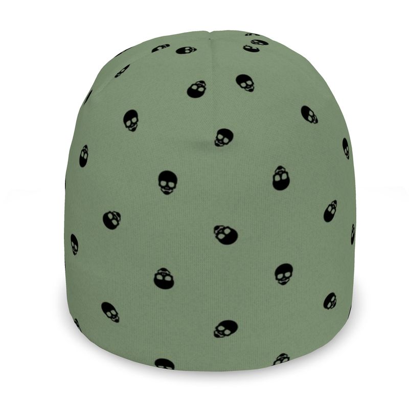 Jade Green Mystique Skull All-Over Print Beanie