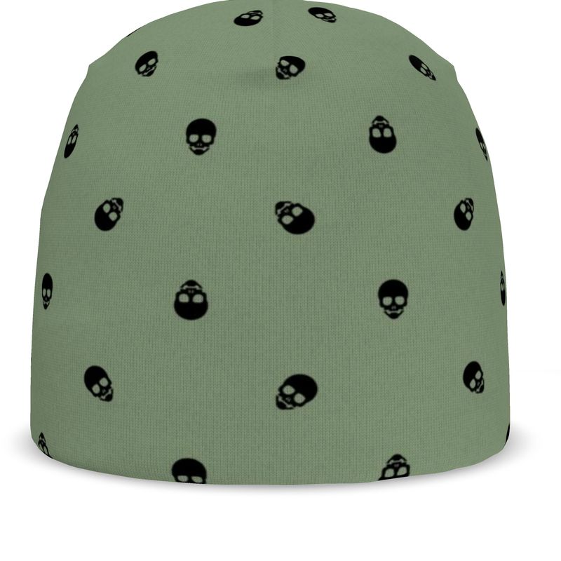 Jade Green Mystique Skull All-Over Print Beanie