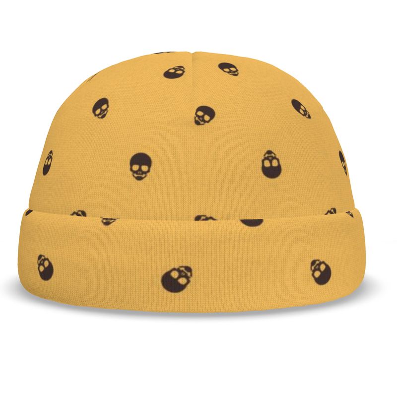 Honeycomb Harvest Skull All-Over Print Beanie