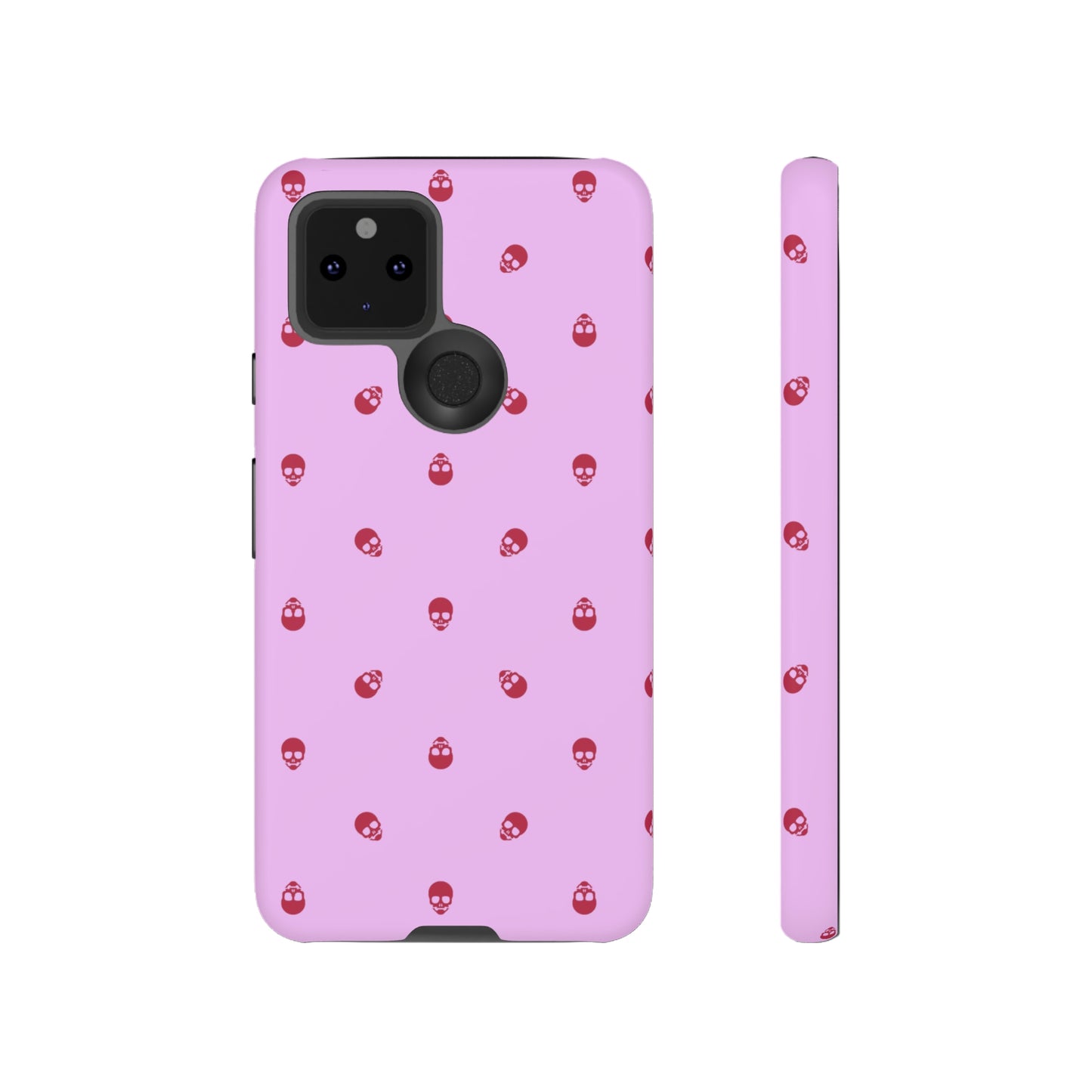 Tough Cases for Iphone, Samsung, Pixel - Viva Magenta Skulls Pattern on Fondant Pink