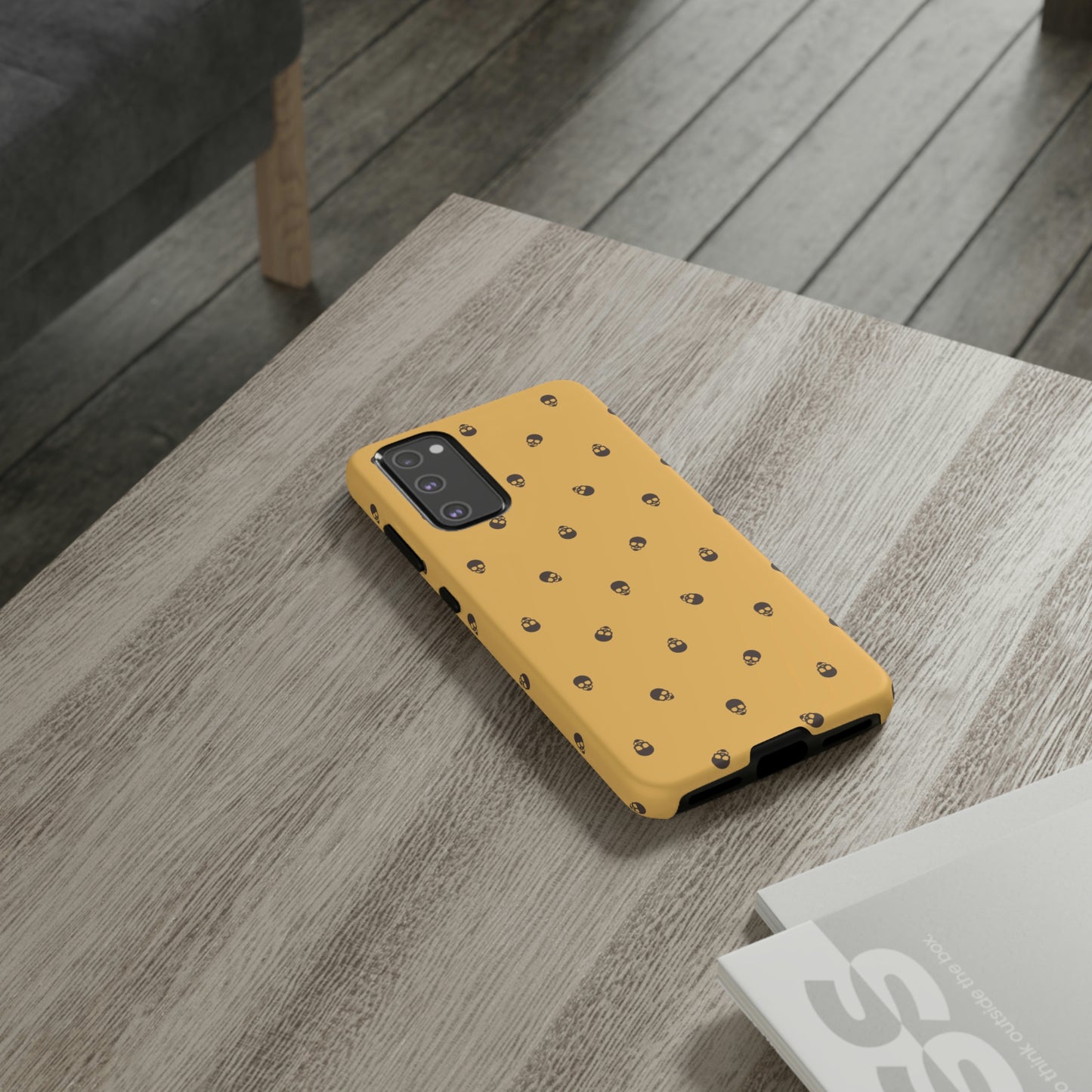 Tough Cases for Iphone, Samsung, Pixel - Dark Oak Skulls Pattern on Honeycomb