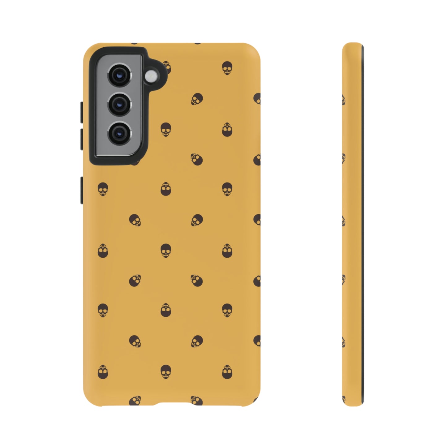 Tough Cases for Iphone, Samsung, Pixel - Dark Oak Skulls Pattern on Honeycomb