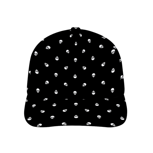 Black with White Skulls Baseball Cap