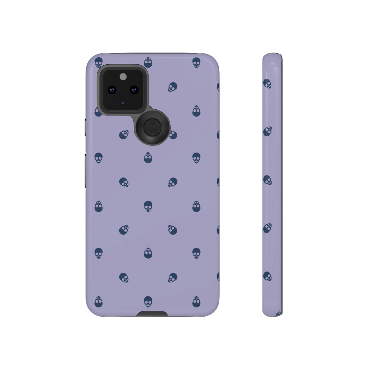 Tough Cases for Iphone, Samsung, Pixel - Lazuli Blue Skulls Pattern on Digital Lavender