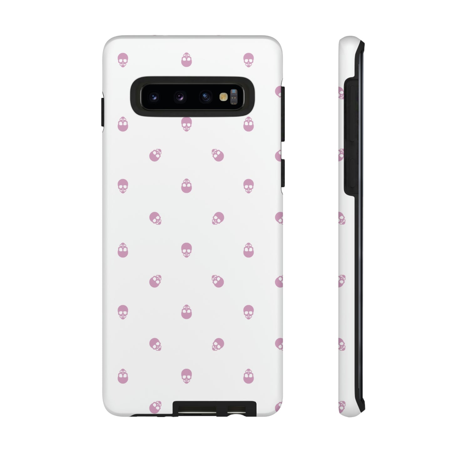 Tough Cases for Iphone, Samsung, Pixel - Fondant Pink Skull Pattern on White